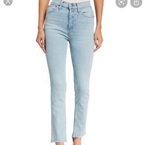 Frame high-rise straight fit leg jeans